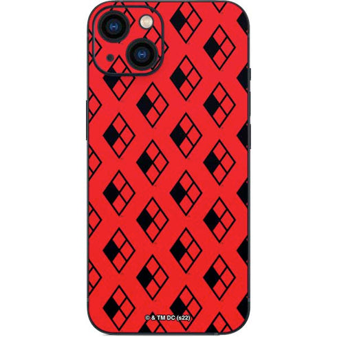 DC Comics Harley Quinn Logo Pattern iPhone 14 Plus Skin
