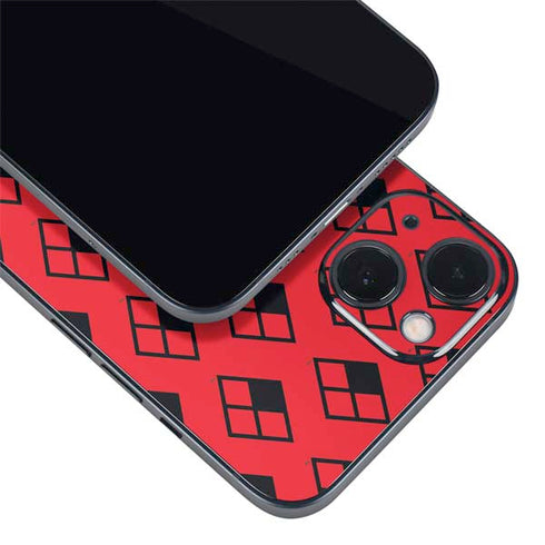 DC Comics Harley Quinn Logo Pattern iPhone 14 Plus Skin