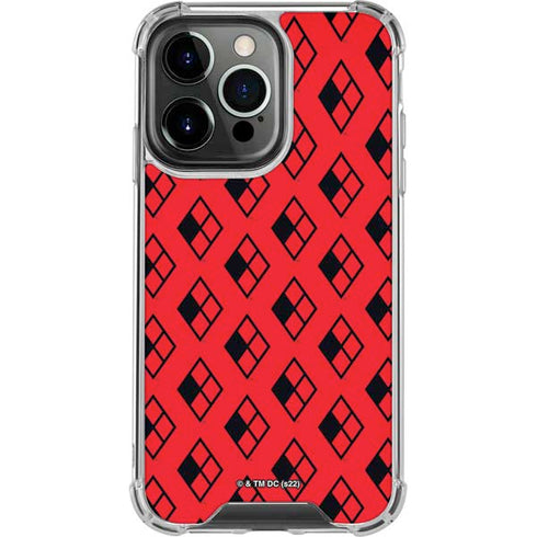 DC Comics Harley Quinn Logo Pattern iPhone 15 Pro Clear Case