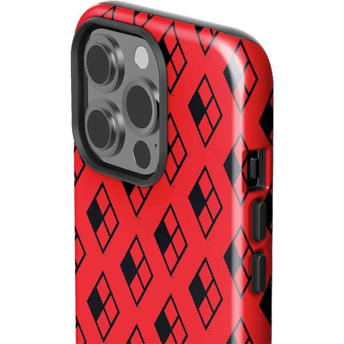 DC Comics Harley Quinn Logo Pattern iPhone 14 Pro Impact Case