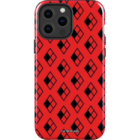 DC Comics Harley Quinn Logo Pattern iPhone 15 Pro Max Impact Case
