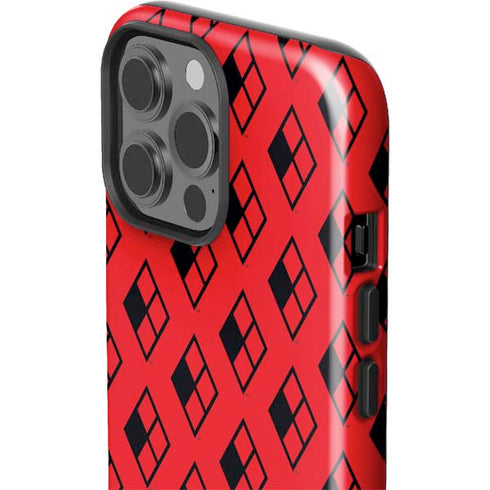 DC Comics Harley Quinn Logo Pattern iPhone 15 Pro Max Impact Case