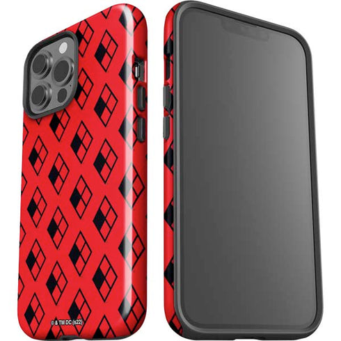 DC Comics Harley Quinn Logo Pattern iPhone 15 Pro Max Impact Case
