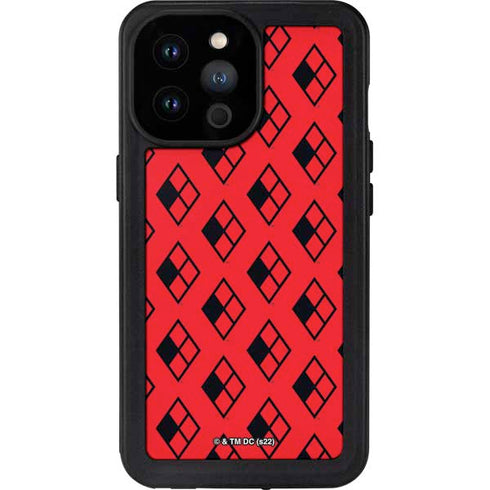 DC Comics Harley Quinn Logo Pattern iPhone 14 Pro Max Waterproof Case