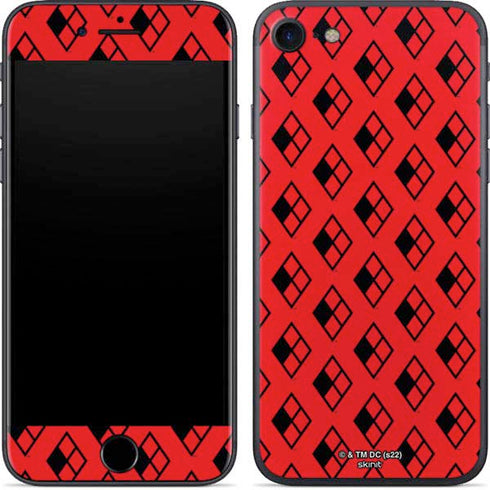 DC Comics Harley Quinn Logo Pattern iPhone 8 Skin