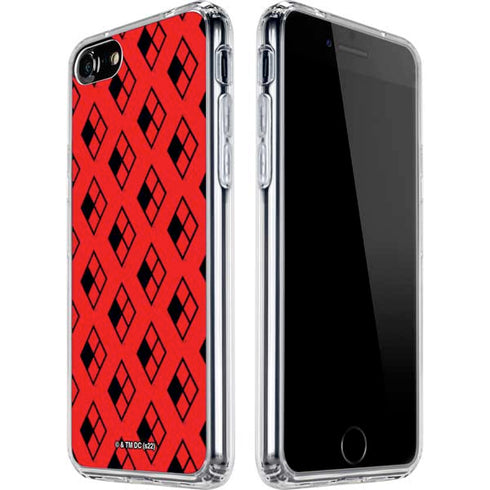 DC Comics Harley Quinn Logo Pattern iPhone SE (2nd & 3rd Gen) Clear Case