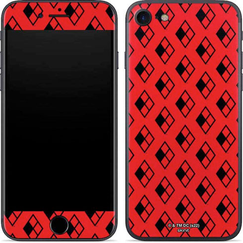 DC Comics Harley Quinn Logo Pattern iPhone SE (2nd & 3rd Gen) Skin