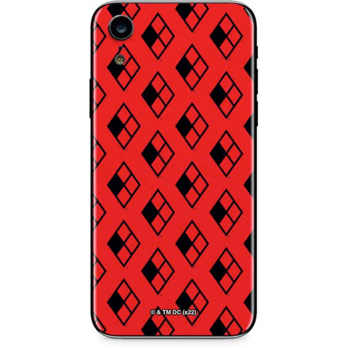 DC Comics Harley Quinn Logo Pattern iPhone XR Skin
