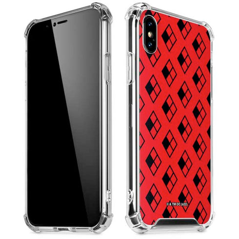 DC Comics Harley Quinn Logo Pattern iPhone XS Max Clear Case