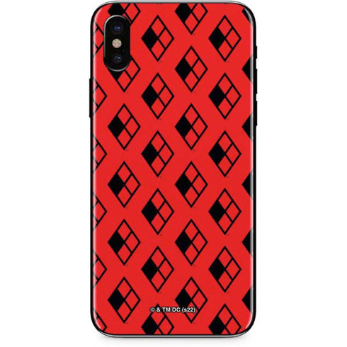 DC Comics Harley Quinn Logo Pattern iPhone XS Max Skin