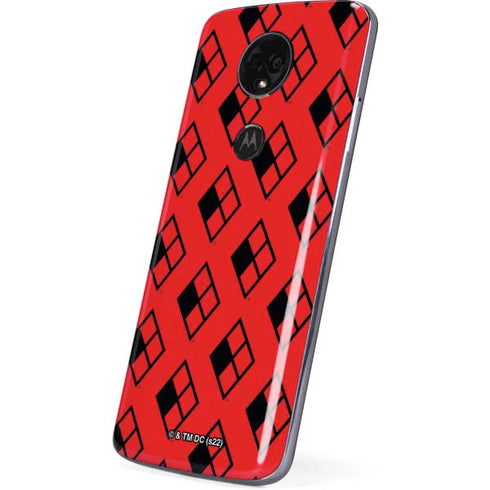 DC Comics Harley Quinn Logo Pattern Moto E5 Plus Skin