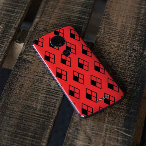 DC Comics Harley Quinn Logo Pattern Moto E5 Plus Skin