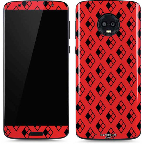 DC Comics Harley Quinn Logo Pattern Moto G6 Skin