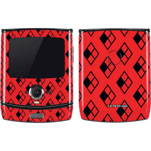DC Comics Harley Quinn Logo Pattern Motorola RAZR Skin
