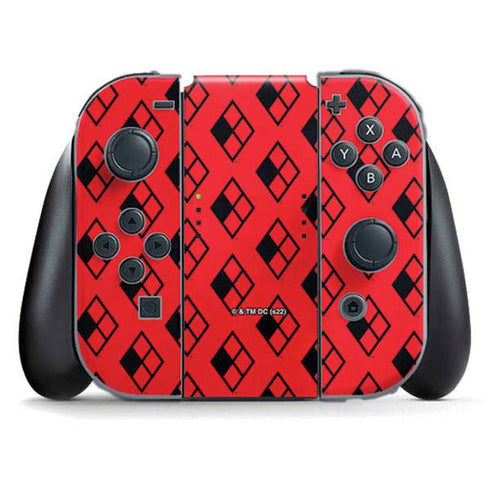 DC Comics Harley Quinn Logo Pattern Nintendo Switch (2017-2021) Joy-Con Controller Skin