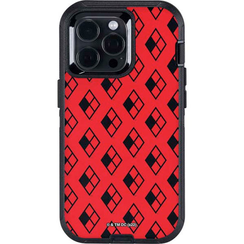 DC Comics Harley Quinn Logo Pattern Otterbox Defender iPhone Skin
