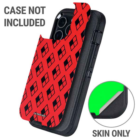 DC Comics Harley Quinn Logo Pattern Otterbox Defender iPhone Skin