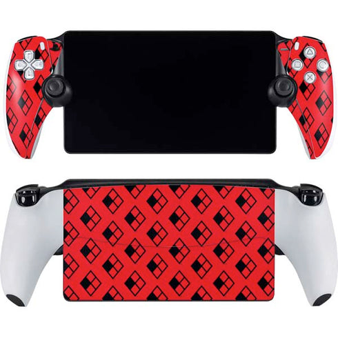 DC Comics Harley Quinn Logo Pattern PlayStation Portal Remote Player Skin