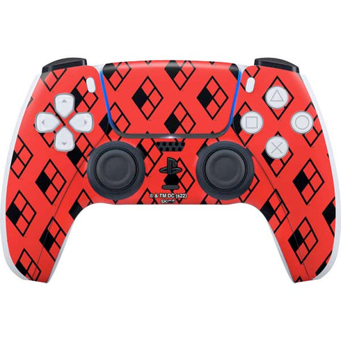 DC Comics Harley Quinn Logo Pattern PS5 Controller Skin