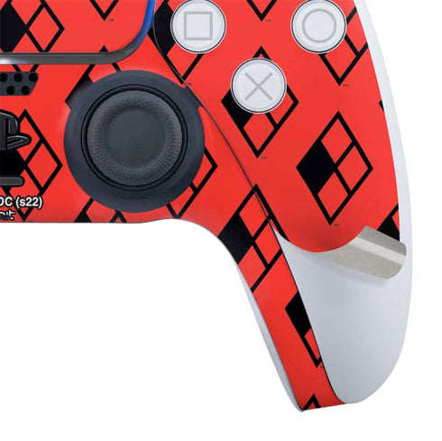 DC Comics Harley Quinn Logo Pattern PS5 Controller Skin