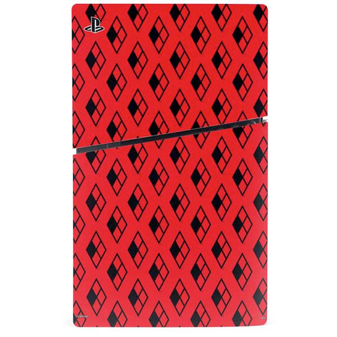 DC Comics Harley Quinn Logo Pattern PS5 Slim Digital Edition Bundle Skin