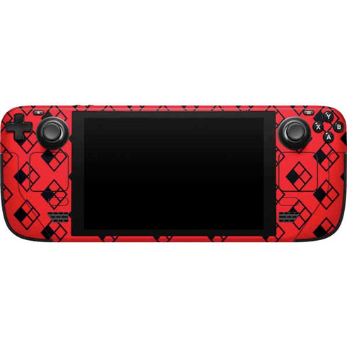 DC Comics Harley Quinn Logo Pattern Steam Deck Handheld Gaming Computer Skin