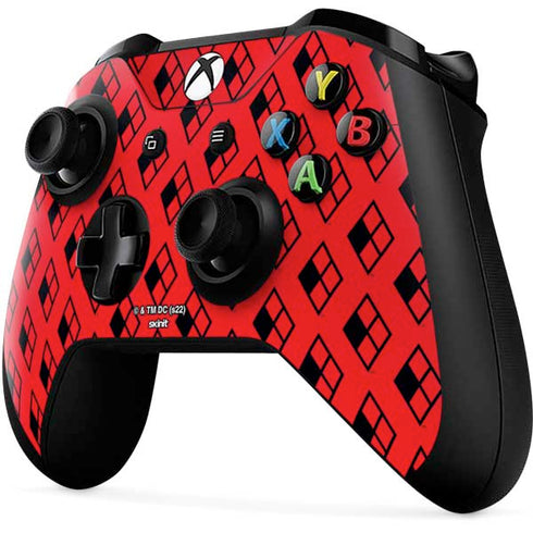 DC Comics Harley Quinn Logo Pattern Xbox One X Controller Skin
