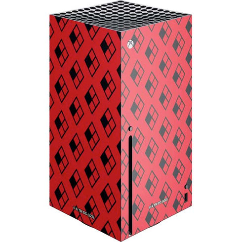 DC Comics Harley Quinn Logo Pattern Xbox Series X Console Skin
