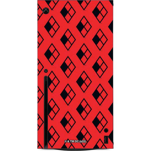 DC Comics Harley Quinn Logo Pattern Xbox Series X Console Skin
