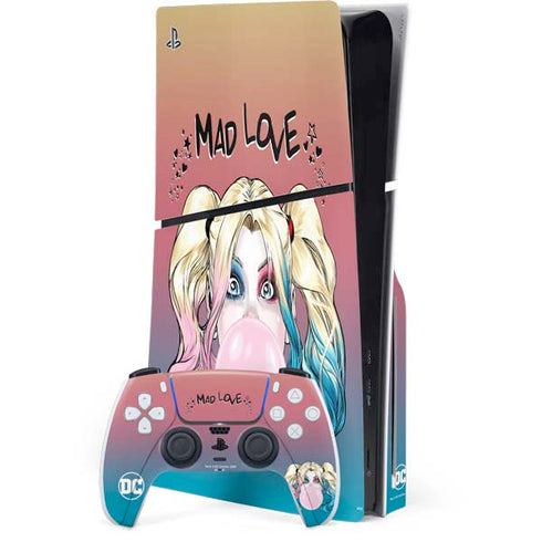 DC Comics Harley Quinn Mad Love PS5 Slim Disk Bundle Skin