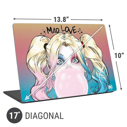 DC Comics Harley Quinn Mad Love Universal Laptop 17in (13.8 x 10in) Skin
