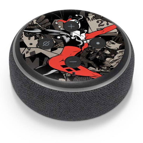 DC Comics Harley Quinn Vintage Action pose pattern Amazon Echo Dot Skin