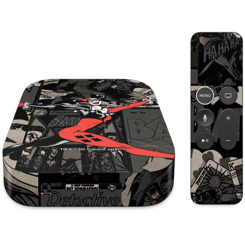 DC Comics Harley Quinn Vintage Action pose pattern Apple TV Skin