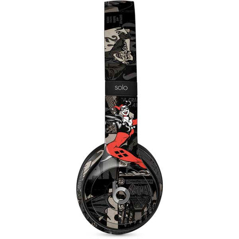 DC Comics Harley Quinn Vintage Action pose pattern Beats Solo 2 Wired Skin