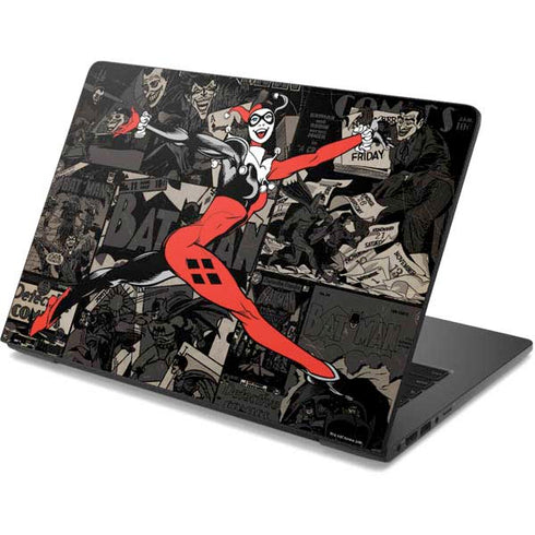 DC Comics Harley Quinn Vintage Action pose pattern Dell Chromebook Skin