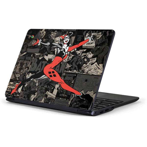 DC Comics Harley Quinn Vintage Action pose pattern Samsung Chromebook Skin
