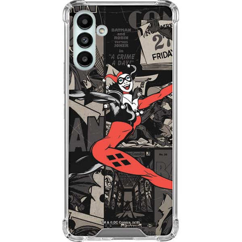 DC Comics Harley Quinn Vintage Action pose pattern Galaxy A13 5G Clear Case