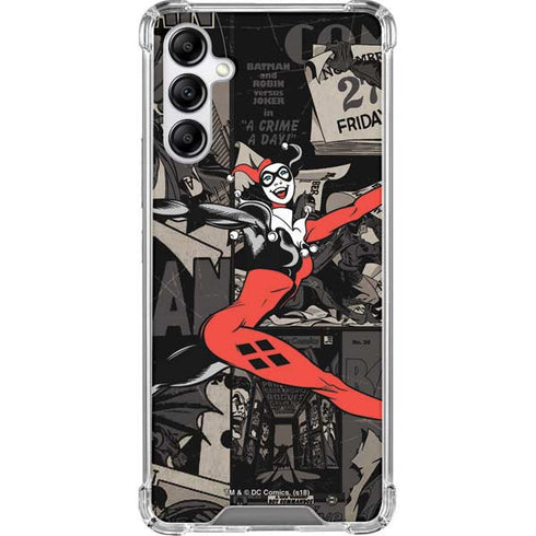 DC Comics Harley Quinn Vintage Action pose pattern Galaxy A14 5G Clear Case