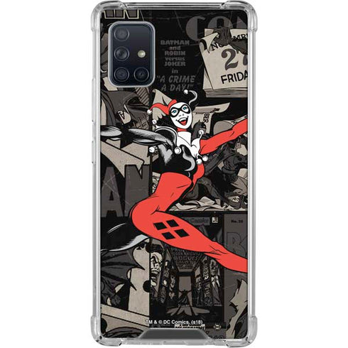 DC Comics Harley Quinn Vintage Action pose pattern Galaxy A51 5G Clear Case