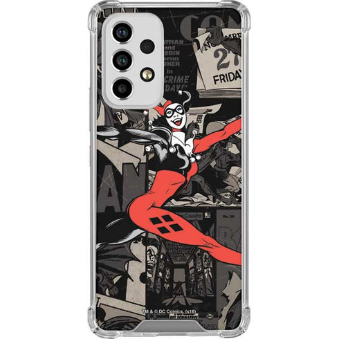 DC Comics Harley Quinn Vintage Action pose pattern Galaxy A53 5G Clear Case