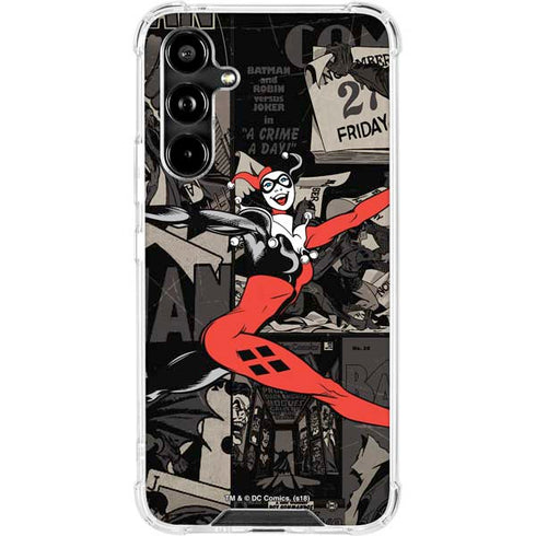 DC Comics Harley Quinn Vintage Action pose pattern Galaxy A54 5G Clear Case