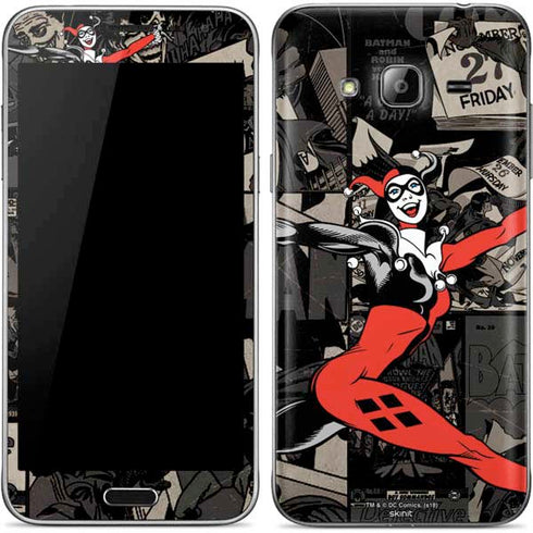 DC Comics Harley Quinn Vintage Action pose pattern Galaxy J3 Skin