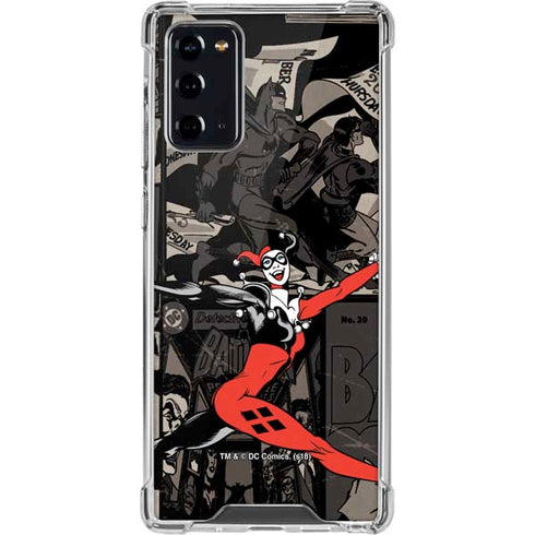 DC Comics Harley Quinn Vintage Action pose pattern Galaxy Note20 5G Clear Case