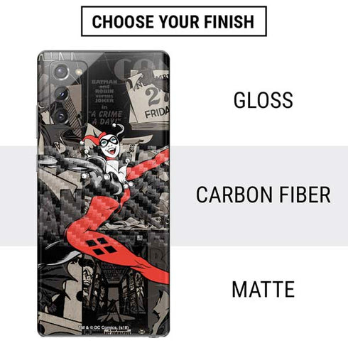 DC Comics Harley Quinn Vintage Action pose pattern Galaxy Note20 5G Skin