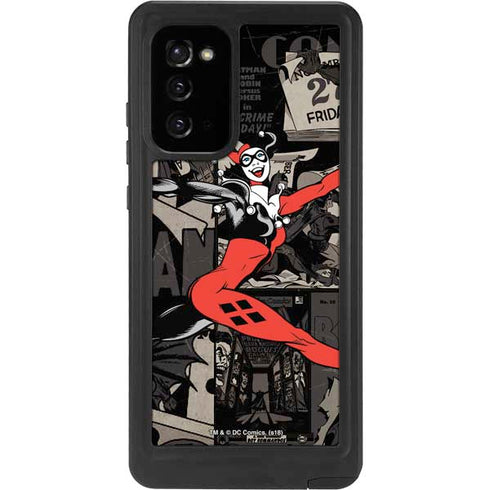 DC Comics Harley Quinn Vintage Action pose pattern Galaxy Note20 5G Waterproof Case