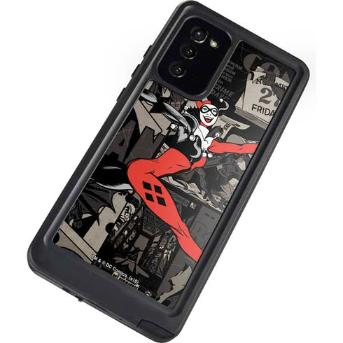 DC Comics Harley Quinn Vintage Action pose pattern Galaxy Note20 5G Waterproof Case