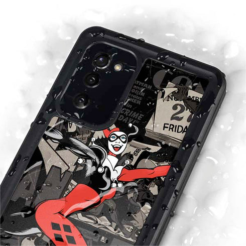 DC Comics Harley Quinn Vintage Action pose pattern Galaxy Note20 5G Waterproof Case