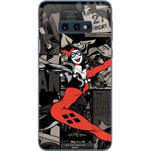 DC Comics Harley Quinn Vintage Action pose pattern Galaxy S10e Skin