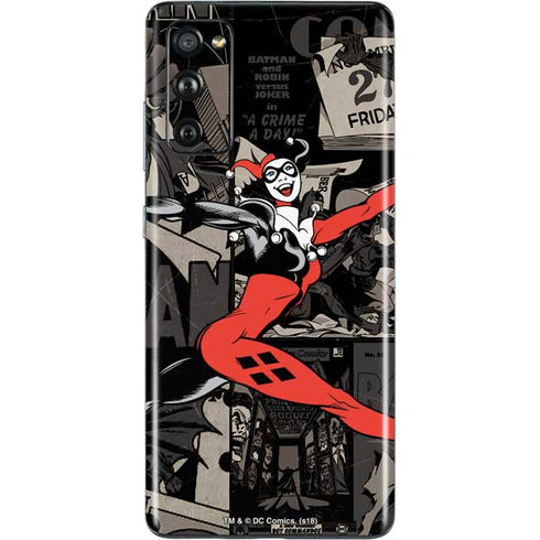 DC Comics Harley Quinn Vintage Action pose pattern Galaxy S20 Fan Edition Skin