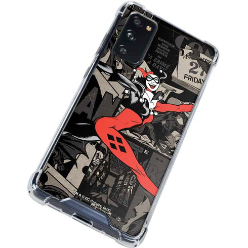 DC Comics Harley Quinn Vintage Action pose pattern Galaxy S20 FE Clear Case